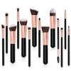 14pc Makeup Brush Set Beauty Tools Flat Slant Eye Shadow Brow Full Set Brushes view 1