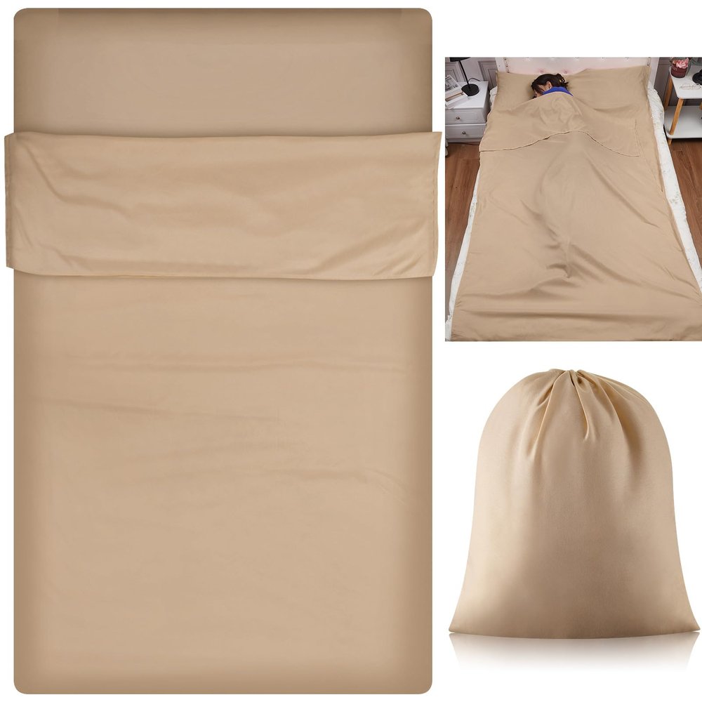 Irenare Self Tan Sleep Sack Reusable Body Self Tanners Lightweight Breathable Tanning Sleeping Sac for Bed Travel Sleeping Bag (Nude Beige)