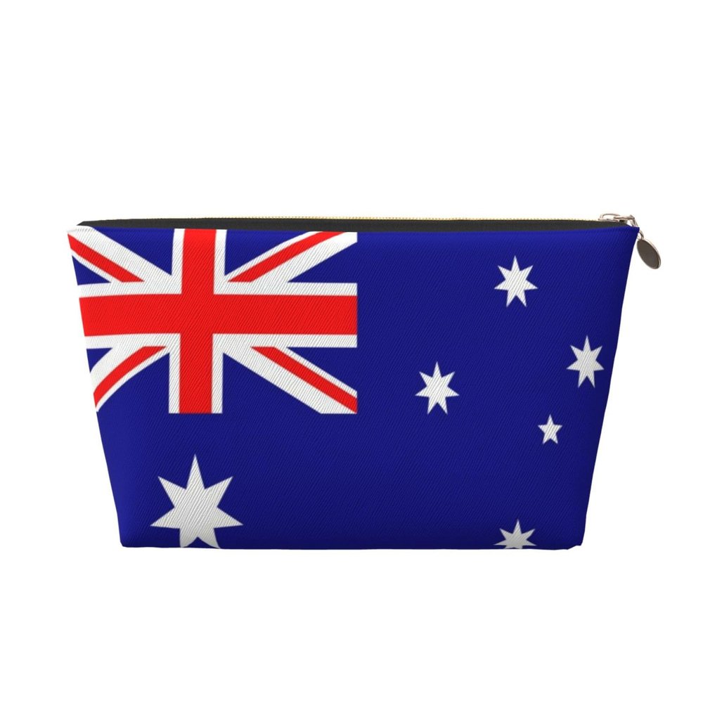 ROSIHODE Cute Australia Flag Makeup Bag Zipper Cosmetic Bag Women Portable Australian Travel Toiletry Make Up Bag Pouch