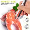 2 Pcs Fish bone tweezers,Stainless Steel Tweezers Flat and Slant for Fish Bones,Pig and Chicken Hair Remover view 4