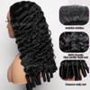 OWNROSE Half Wig Human Hair Burmese Curly Wig Human Hair Curly Half Wig 200% Density Drawstring Seamless Flip Over Half Wigs for Women Invisible Hairline Beginner Friendly Headband Wig 26 Inch view 2