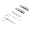 5Pcs Nail Clipper Set, Stainless Steel Manicure Kit, Sharpness Nail Care Tools with Slanted Clipper, Scissors, Ear Pick, Nail File, for Men Women and Seniors, Portable view 4