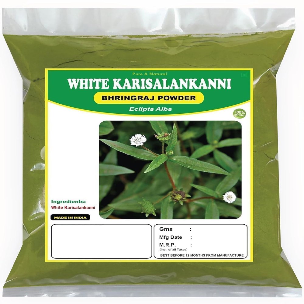 100% Original Bharangraj Eclipta Alba Powder - 3.52Ounce / 100grm - Karisalankanni Bhringraj Powder (Pack of 1)