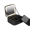 Acronmers Makeup Bag with Led Mirror, Small Cosmetic Bag Rechargeable Portable Makeup Pouch for Pool Parties Work Touch-Ups Make up Jewelry Gift for Women view 1