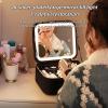 Acronmers Makeup Bag with Led Mirror, Small Cosmetic Bag Rechargeable Portable Makeup Pouch for Pool Parties Work Touch-Ups Make up Jewelry Gift for Women view 3
