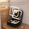 Acronmers Makeup Bag with Led Mirror, Small Cosmetic Bag Rechargeable Portable Makeup Pouch for Pool Parties Work Touch-Ups Make up Jewelry Gift for Women view 4