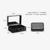 Acronmers Makeup Travel Train Case with Mirror LED Light Cosmetic Bag Portable Storage Adjustable Partition Waterproof Makeup Brushes for Pool Parties Work Touch-Ups view 3