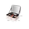 Acronmers Leather Makeup Case with LED Lighted Mirror Travel Makeup Bag Makeup Organizer Train Case Portable Make up Bag Vanity Mirror, with Brush Holder & Storage Dividers(Black) view 3