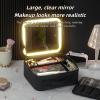 Acronmers Travel Makeup Bag with LED Lighted Mirror Travel Makeup Organizer Makeup Case,Portable Storage and Adjustable Dividers Makeup Box for Women view 4