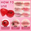4 PCS Bee Lip Balm Lip Mask Fruit Pot, Strawberry & Apple & Lemon & Peach Moisturizing Lip Mask with Stick,Reduce Fine Lines,Galentines Gifts,Valentines Day Gifts,Small Gifts, Skincare view 4