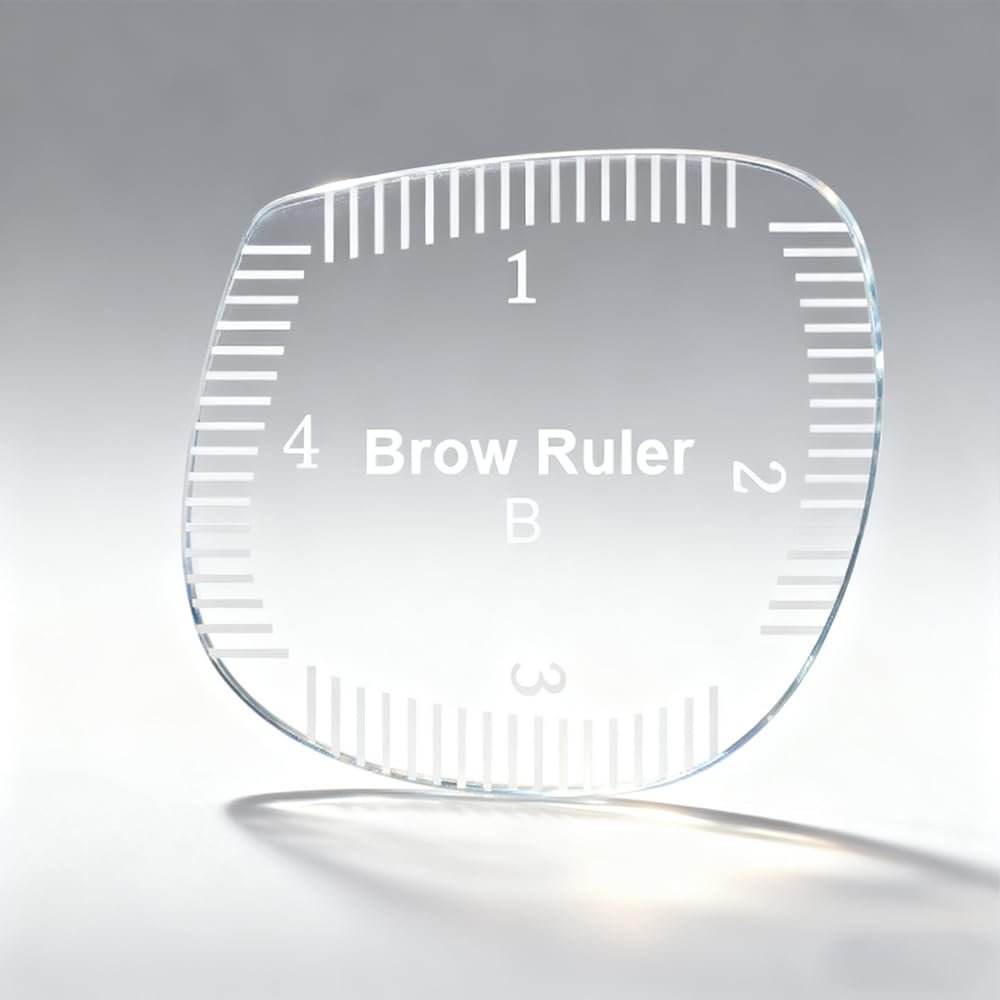 3Pcs Hair Stroke Brow Mapping Ruler Arch Eyebrow Ruler Emplate 1 Minute Fast Drawing Guide Tool Reuse Acrylic Tattoo Pmu Permanent Makeup Hairstroke Stencil (Round-Shaped/3pcs)
