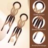 3Pcs Hair Pin for Women, Prestige French HairPin, Strong Durable Pins for Fine, Thick & Long Hair, Hairs Styling Accessories for Party Valentine's DayBrown view 4
