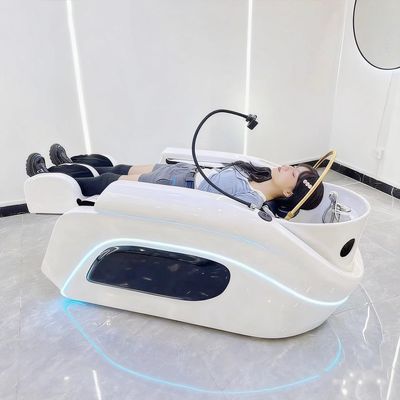 CHEEMHOM Head SPA Shampoo Bed (Smart Full Body Massage),Electric Massage Bed with White Modern Simplicity Design with Future Light Luxury Style