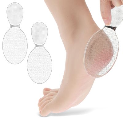 2 Pack Glass Foot File, 8-Shaped Rough Smooth Side Callus Remover, Nano Glass Nail File Feet Heel Scrubber, Double-Headed Foot Care Pedicure Tools for Dead Skin Removal Cracking Wet and Dry Feet
