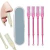 360 Rotating Manual Nose Hair Trimmer | Double-Sided Stainless Steel Blades for Precision & Safety | Portable ABS Travel Essential for Men & Women (Pink, 4PCS) view 1