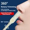 360 Rotating Manual Nose Hair Trimmer | Double-Sided Stainless Steel Blades for Precision & Safety | Portable ABS Travel Essential for Men & Women (Beige, 4PCS) view 3