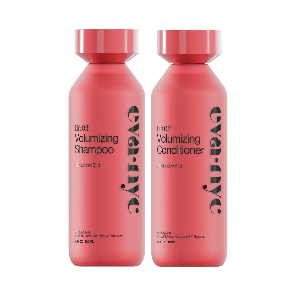 Eva NYC Volumizing Shampoo and Conditioner Set for Thin, Fine Hair - Instant Volume and Thicker- Looking Strands - Hydrate Hair - Sulfate + Paraben Free - Salted Citron Scent - 10 fl oz (Pack of 2)