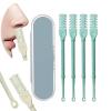 360 Rotating Manual Nose Hair Trimmer | Double-Sided Stainless Steel Blades for Precision & Safety | Portable ABS Travel Essential for Men & Women (Green, 4PCS) view 1