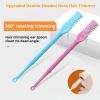 360 Rotating Manual Nose Hair Trimmer | Double-Sided Stainless Steel Blades for Precision & Safety | Portable ABS Travel Essential for Men & Women (Green, 4PCS) view 2