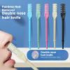 360 Rotating Manual Nose Hair Trimmer | Double-Sided Stainless Steel Blades for Precision & Safety | Portable ABS Travel Essential for Men & Women (Green, 4PCS) view 4