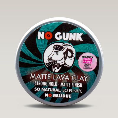 NO GUNK Matte Lava Clay - 100% Natural Hair Styling Clay For Men - Strong Hold - Natural & Organic Ingredients (50g, Rosemary Tea Tree Cedarwood)