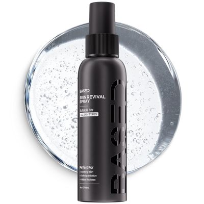 BASED Skin Revival Spray - Hypochlorous Acid, Facial Cleanser for Breakouts, Reduces Redness, Soothes Irritation (4 Fl Oz, Pack of 1)