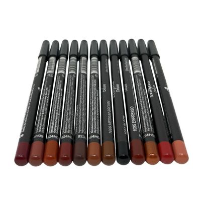 12 pcs, 12 Colors Brown Tone Ultra Fine Lip & Eye Liner Set, Creamy, Long Lasting, High Pigmented Pencil, Various Shades (Brown Tone)