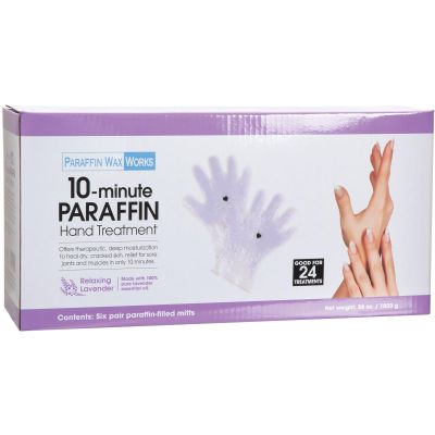 Paraffin Wax Works 10-Minute Paraffin Hand Treatment, Relaxing Lavender, Spa and Home Treatment Gloves, Pack of 6-Pairs