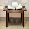 Fairway Avenue Home Eccostyle Solid Bamboo Spa Style Bench - 23.75 Inch Water-Resistant Shower Bench Stool with Storage Shelf, Non-Scruff Foot Pads, Durable & Sustainable - (Brunette) view 1
