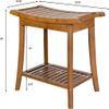 Fairway Avenue Home Eccostyle Solid Bamboo Spa Style Bench - 23.75 Inch Water-Resistant Shower Bench Stool with Storage Shelf, Non-Scruff Foot Pads, Durable & Sustainable - (Brunette) view 2