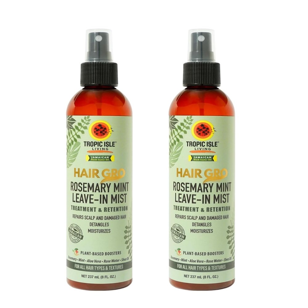 2x Tropic Isle Living Rosemary Mint Leave-In Conditioner 8oz bundle Moisturizes, Detangles, Supports Manageability Gift Set (2 Items)