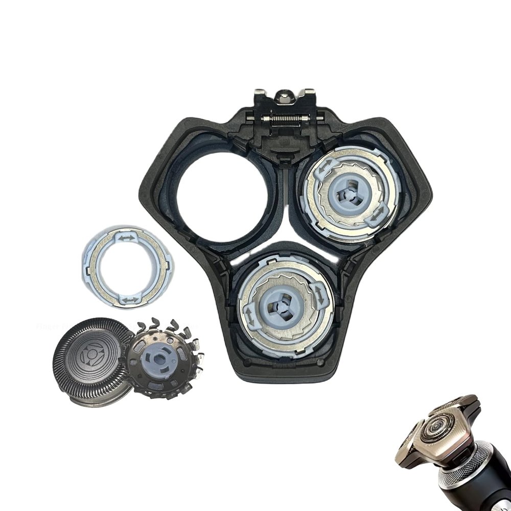 SH71 Replacement Rotary Head Fit for Philips Norelco Shaver Series 7000 and Series S5500, Metal Wheel Buckle and Upgrade 15 Precision Blades (Gold)
