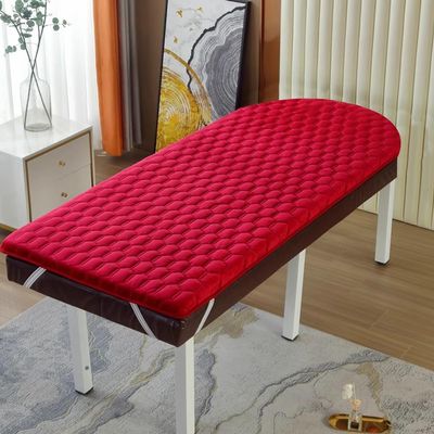 LDLCYCN Red(r),185 * 70cm, Memory Foam Thick 5Cm Massage Table Mattress Topper with Elastic Band Spa Bed Pad Without Face Hole Lash Bed Topper for Beauty Salon Spa Square Round Trapezoidal Head