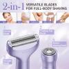 Orchrose Electric Razor for Women Body: Rechargeable Painless Electric Shaver for Bikini Face Body Legs Underarms - Portable for Travel (Purple) view 2