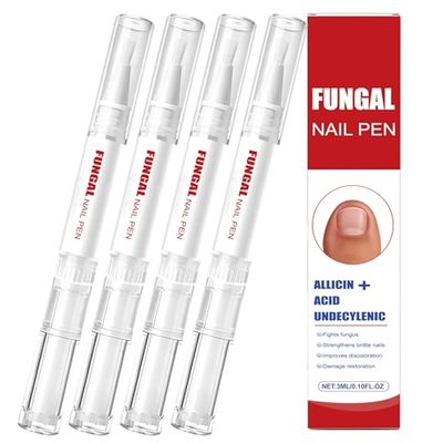 Fungal Nail Pen, Toenail Fungal Extra Strength Nail Repair Pen, with Allicin & Undecylenic Acid, Nail Repair for Yellow, Discolored, Thick or Damaged Nails (4)