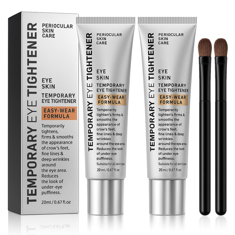 Euralissea Perfection Eye Tightening Cream with Precision Brush 2PCS Instant Firming & Lifting Eye Cream for Wrinkles, Puffiness & Fine Lines Cooling Applicator for Smooth, Youthful Eyes