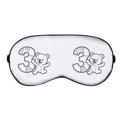 Azeeda 'Number 3 Birthday Bear' Sleep/Travel Eye Mask (EY00033674)