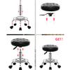 Adjustable Rolling Swivel Counter Stool with Thick Seat Padding, PU Leather Bar Stool for Salon, Spa & Facial Use, 5 Wheels, Black & Yellow Shop Stool view 2