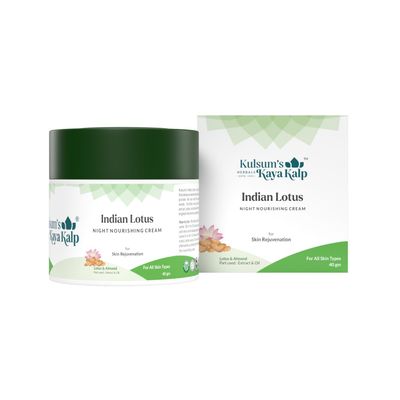 MAHANT Herbals Indian Lotus Night Cream with Almond Oil | Nourishing Moisturizer for Men & Women | For All Skin Types | 40g