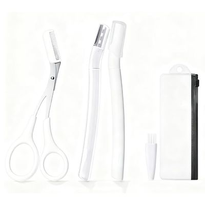 QXMYGSLSD Eyebrow Trimmer Set, Dermaplaning Tool, Dermaplaning Razor for Women & Men, Reusable Eyebrow Razor, Face Razor Removes Peach Fuzz, Exfoliates Skin