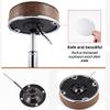 Adjustable Round Rolling Swivel Stool with Wheels, Comfortable PU Leather Seat, Footrest, Ideal for Office, Salon, Spa, Hairdressing, Shop - Brown (Gold) view 4