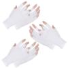 3 Pairs Cotton Gloves for Dry Hands Sleeping, White Thin Fingerless Cotton Moisturizing Gloves Overnight for Dry Hands, Without Fingertips Design Touchscreen-Friendly, Moisturizing & Spa for Sleeping view 1