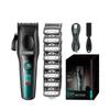 High end Hair Clipper Metal Body Titanium Alloy Sharp Blade Trimmer LCD Intelligent Digital Shaving Machine V-195(Green) view 1
