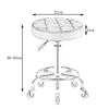 Adjustable Rolling Swivel Stool with PU Leather Seat, Height-Adjustable Office Chair on Wheels, Hydraulic Drafting Stool for Medical, Spa, Salon, Tattoo - Blue/Red view 2