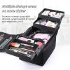 Acronmers Large Makeup Carrying Train Case for Women, Travel Bag Storage Box 4 Tier Professional Nail Organizer Case with Adjustable Dividers for Make Up Tools view 3