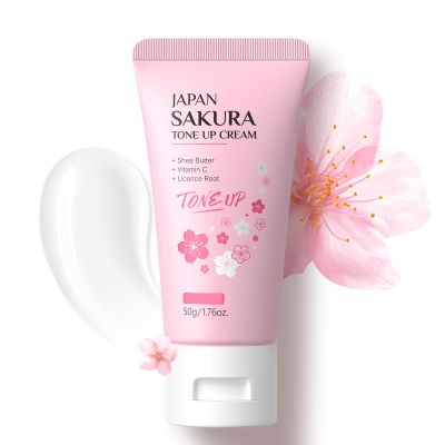 AKARY Sakura Facial Moisturizer Tone-up Cream, Glow Face Moisturizer Cream Lazy Face Lotion, Delicate & Shine Skin, Hydrating, Even Tone, Lightweight Nourishing Facial Skin Instant Glow, 1.76oz