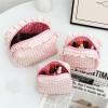 3PC Ruffle Pouch Bag, Plaid Quilted Makeup Bags Set for Travel, Gingham Pouch, Mini Quilted Cosmetic Pouch,Womens Organizer Storage Case,Travel Make Up Organizer Skincare Bag(Pink) view 4