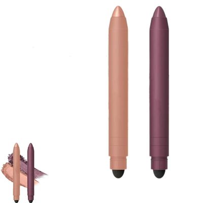 dqcbao Shadow Liner 2-in-1 Eyeliner & Eyeshadow Stick, Dual-Ended Cream Eye Makeup Pen for Quick Smoky Look, Long-Lasting, Waterproof & Easy to Blend