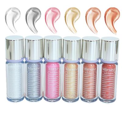 All-in-one liquid contour and highlighter set, 6-color series, 3.5G*6 with a shiny pearlescent effect, including moonlight color, bright silver, pink rose, gold, champagne, and bronze.