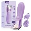 LGTGH Bikini Trimmer for Women with Mirror & LED Light, Ceramic Blades & Travel Lock - Body Groomer IPX7 Waterproof Use for Legs/Arm/Underarm - Plum view 1
